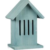 Relaxdays Vlinderhuis om op te hangen, kleurrijk, tuin, balkon, nestkast, schuilplaats, h x b x d: 25,5 x 18,5 x 12 cm, turquoise