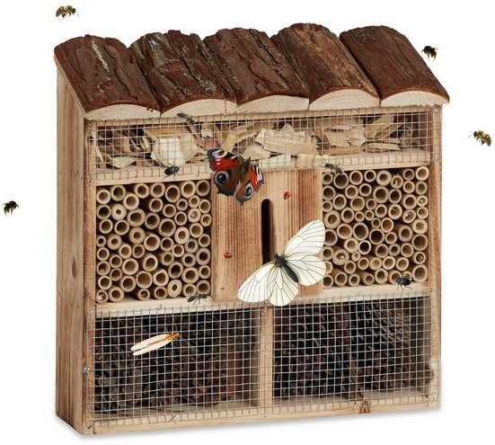 relaxdays Insektenhotel braun 30,5 x 9,5 x 31,0 cm