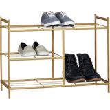 relaxdays schoenenrek, voor laarzen, schoenenkast, 8 paar schoenen, 4 planken honing Brown