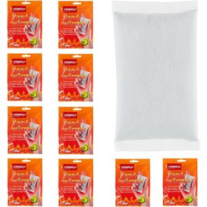 Relaxdays handwarmers, 10 paar, blijven tien uur warm, voor handschoenen & jaszakken, warmtepads tegen koude handen, wit