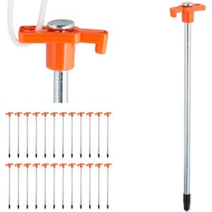 tentharingen rotspen - set van 24 - 25 cm - met oogje - metaal - oranje