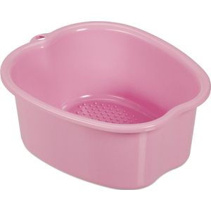 Relaxdays voetenbad met noppen - voetbadje - ophangoogje - voetmassagebad - kunststof - roze