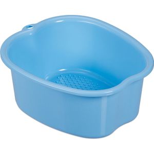 Relaxdays voetenbad met noppen - voetbadje - ophangoogje - voetmassagebad - kunststof - blauw