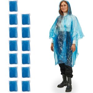 regenponcho set van 13 - met mouwen - capuchon - fiets - blauw