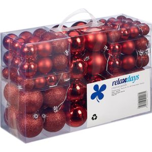 Relaxdays kerstballen set 100 stuks - kerstversiering - kerstboomversiering - kunststof - bruin