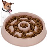anti-schrokbak hond - 550 ml - tegen schrokken - 550 ml - vaatwasserbestendig - hondenbak - roze