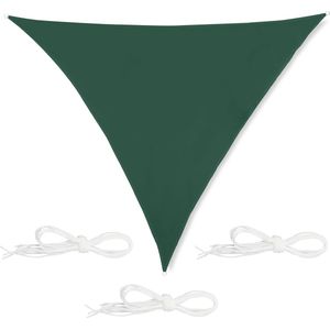 Sonnensegel, 3x3x3 m, wasserabweisend, Polyester, dreieckiges Segeltuch mit Spannseilen, Garten & Balkon, grün - Relaxdays