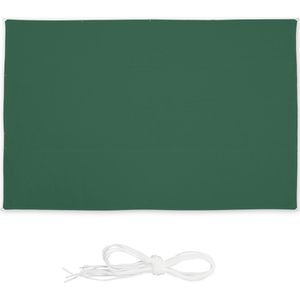 Relaxdays schaduwdoek - rechthoekig - polyester - zonnedoek - 4 scheerlijnen - groen - 5 x 7 m