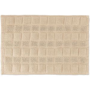 Relaxdays badmat antislip - badkamermat 60x40 cm - uitstapmat - douchemat - wasbaar - beige