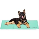 Relaxdays Koelmat voor honden, koelmat, 50 x 90 cm, gel, wasbaar, voor huisdieren, turquoise