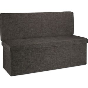 Relaxdays zitbank met opbergruimte - opvouwbaar - met leuning - deksel - 73 x 114 x 38 cm - bruin