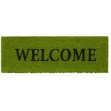 Relaxdays Deurmat Kokos 75x25 Welcom - Kokosma - Schoonloopma - Voetveger - Groen