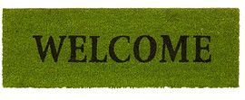 Relaxdays Deurmat Kokos 75x25 Welcom - Kokosma - Schoonloopma - Voetveger - Groen