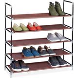 relaxdays Schuhregal für 20 Paar Schuhe, Weiß