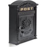 Relaxdays wandbrievenbus antiek - nostalgische brievenbus - Engels design - A4 formaat - bronzen