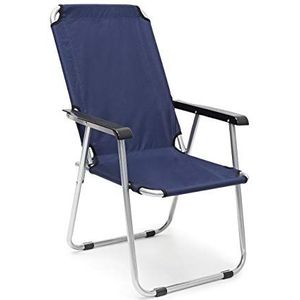 Relaxdays campingstoel HBD 92 x 55 x 75 cm, tuinstoel opvouwbaar, klapstoel voor tuin, balkon & festival, donkerblauw