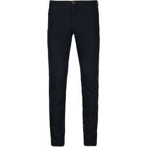 Suitable Chino broek Dessin Donkerblauw - Maat 46 - Heren - Mannen broeken