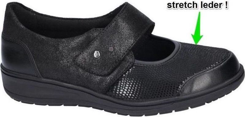 Solidus - Dames - Ballerina's & Mocassins - Zwart - Comfort Schoen