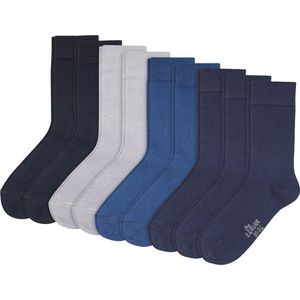 Huissokken - Blauwtinten - 9 Paar - Zachte Rand - Versterkte Hiel