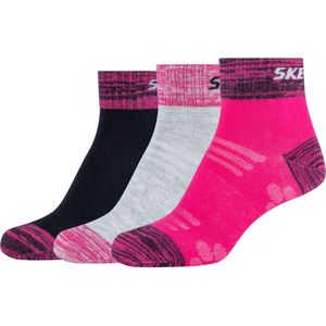 Skechers 3PPK Wm Mesh Ventilation Quarter Socks SK42022-0400, voor meisje, Veelkleurig, Sokken, maat: 23-26