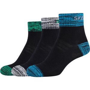 Skechers 3PPK Men Mesh Ventilation Quarter Socks SK42025-5999, voor een jongen, Veelkleurig, Sokken, maat: 23-26