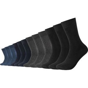 Camano - Comfort Cotton Crew - Unisex Sokken - Antraciet Mix - 12 Paar