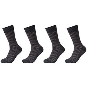 Camano Heren Online Men ca-Soft Shadow Stripes 4-pack sokken, antraciet melange, 39/42, antraciet melange, 39 EU