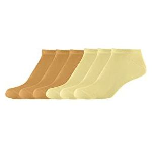 s.Oliver Socks Dames Online Women Silky Touch Sneaker 6-pack sokken, honey geel, 35/38, Honey Yellow, 35 EU
