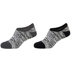 Camano 1142000002 - dames mouline cosy knuffel sneaker 2 paar, zwart, maat 35/38, zwart, 35 EU