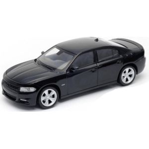 Modelauto Dodge Charger R/T 2016 Zwart 21 cm - Schaal 1:24 - Speelgoedauto - Miniatuurauto