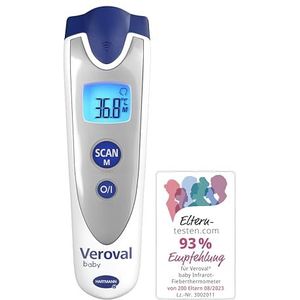 Veroval 3-in-1 contactloze infrarood thermometer: meet contactloos de temperatuur op het voorhoofd - Wit