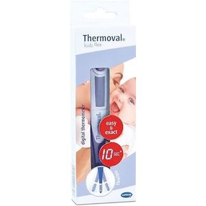 Thermoval Klinische flexibele kinderthermometer, digitale thermometer voor baby's, snel en nauwkeurig, meting van koorts, okselholte, oraal en rechthoek, flexibele punt