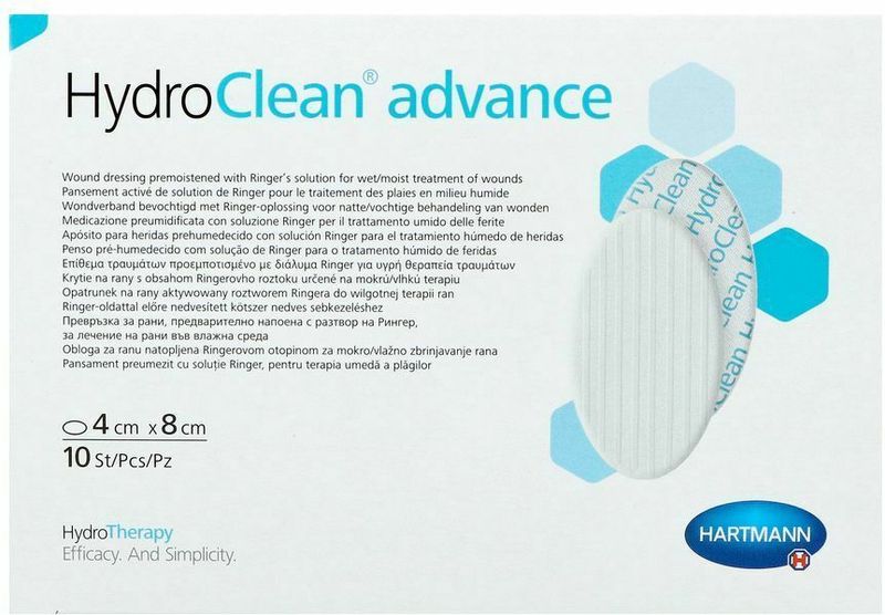 HydroClean Advance - Absorberend Verband - 4 x 8 cm - 10 Stuks