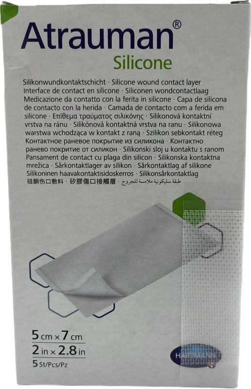 Atrauman - Siliconen Wondkompres - 5 x 7 cm - Polyethyleenterephthalaat