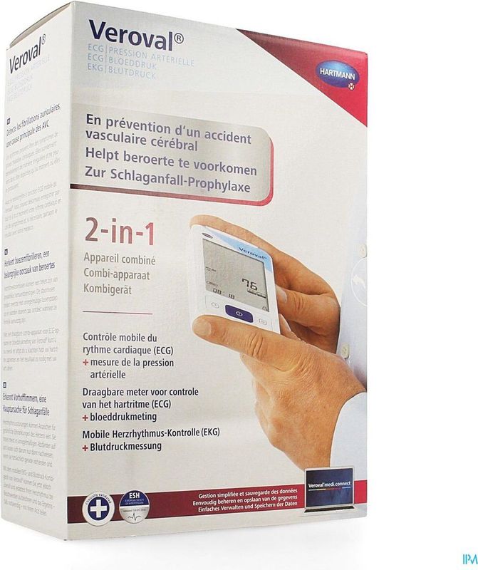 Veroval - ECG- en Bloeddrukmeter - Volautomatisch - Helder Display - Inclusief Software