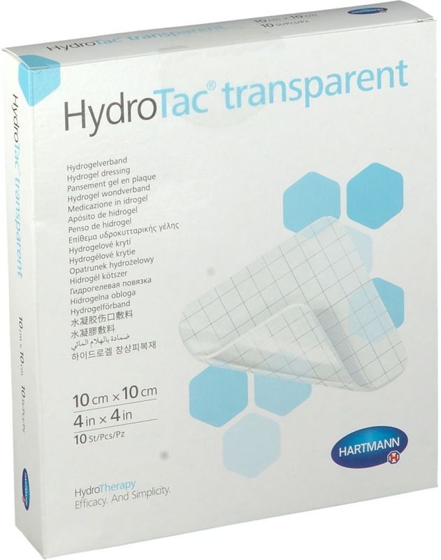 HydroTac - Transparant Hydrogel Verband - 10 x 10 cm - 10 Stuks