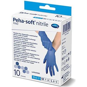 Peha-soft nitrile fino poedervrij niet-steriel onderzoekshandschoenen mt. S, 10 stuks