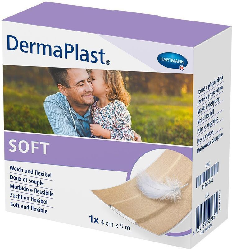 Dermaplast - Soft Wondpleister - Beige - 5m x 4cm - Hypoallergeen