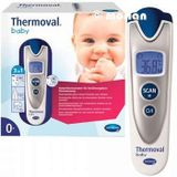 Veroval Baby 3-in-1 infraroodthermometer, ideaal voor het meten van koorts thuis, snelle en nauwkeurige meting van de lichaamstemperatuur, contactloos, zilverkleurig
