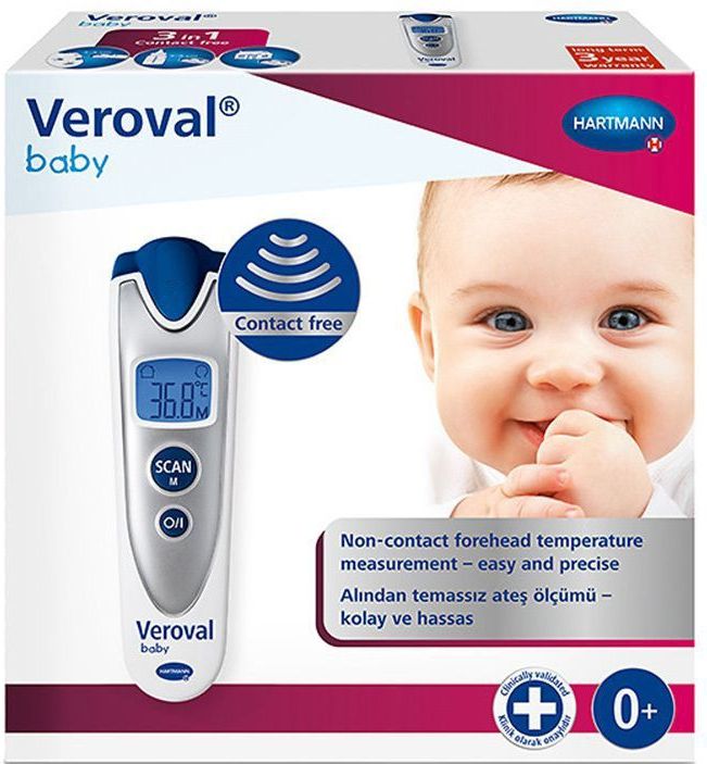 Veroval Baby 3-in-1 infrarood koortsthermometer - contactloze meting - voor het hele gezin