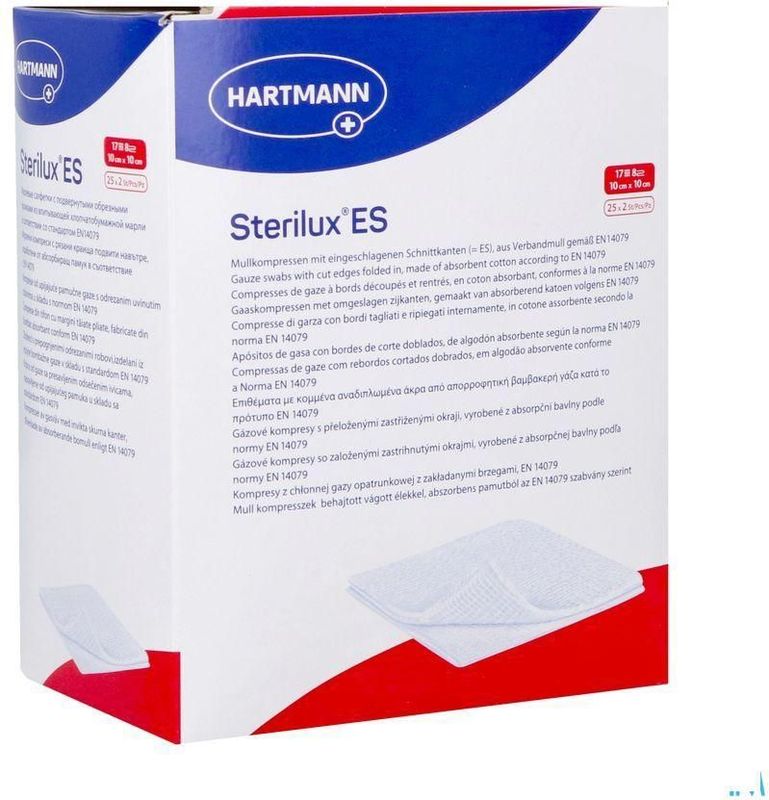 Sterilux - ES - Gaaskompres - Steriel - 8-Laags - 10 x 10 cm - 50 Stuks
