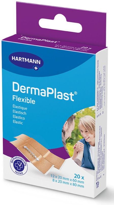 Dermaplast - Flexibele Pleisters - 20 Strips - Huidvriendelijk - Elastisch
