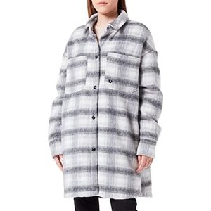 True Religion Dames Oversized Drop Shoulder Jacket Karo jas, grijs, standaard