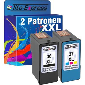 Set van 2x gerecyclede inkt cartridges voor Lexmark 36 & 37