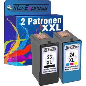 Set van 2x gerecyclede inkt cartridges voor Lexmark 23 & 24