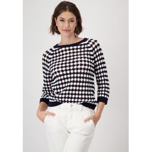 Monari Trui - Deep Ocean - Gestreept Ajour van Structuurbreiwerk