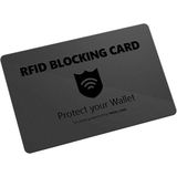 Nero RFID Blocker Kaart NFC Bescherming | Bescherming tegen Gegevensdiefstal | Bescherming tegen Creditcards | Blokkeerkaarten voor Portemonnee, Bankpas, ID-kaarten, Paspoort (1 kaart)