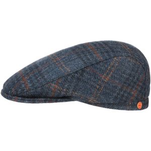 Mayser Frankie Soft Shetland Wool Pet Heren - Made in the EU wollen cap flat hat wintercap met klep voering voor Herfst/Winter - 57 cm donkerblauw