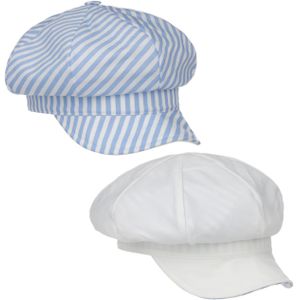 Camilla Stripes Omkeerbare Newsboy Pet by Mayser Newsboy caps