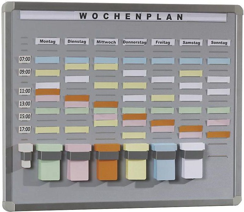 EICHNER T-card systeembord, steunplaat van hardschuim, grijs, b x h = 468 x 608 mm, met 20 vakken en 7 rijen
